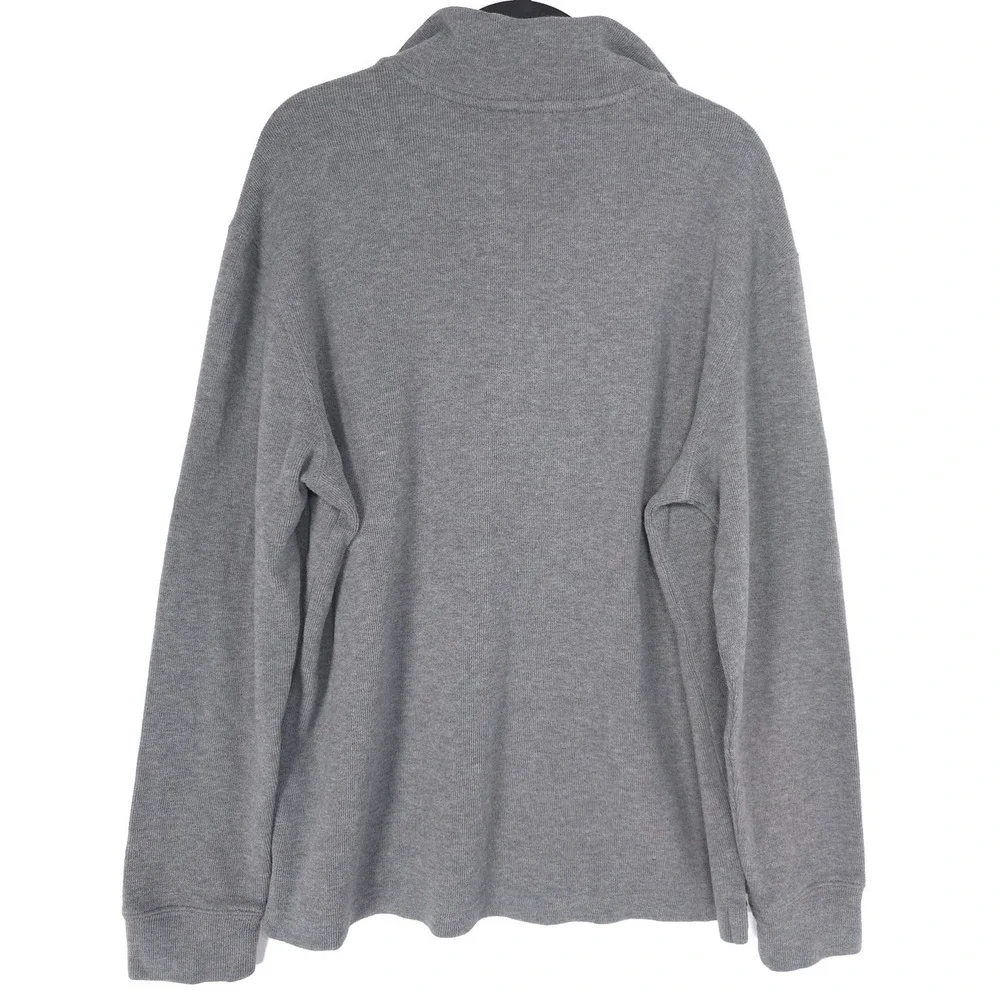 POLO BY RALPH LAUREN Mens Pullover‎ Sweater MEDIUM Gray 100% Cotton Quarter Zip